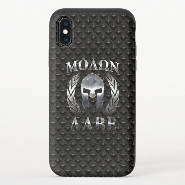 Molon Labe Spartan Helmet Laurels Uncommon iPhone Case (Back)
