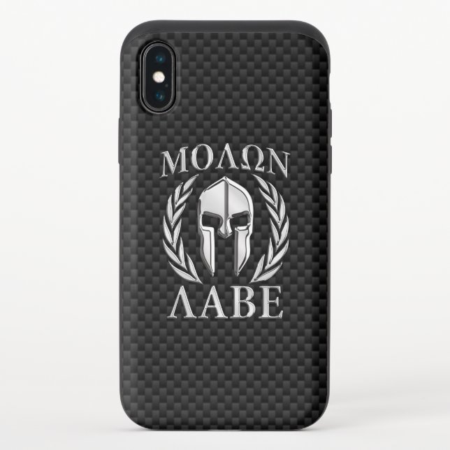 Molon Labe Spartan Helmet Laurels Uncommon iPhone Case (Back)