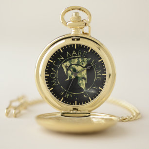 Molon Labe Spartan Helmet Military Camo Pocket Watch