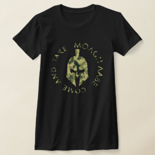 Molon Labe Spartan Helmet Military Camo T-Shirt