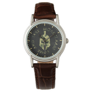 Molon Labe Spartan Helmet Military Camo Women's Watch