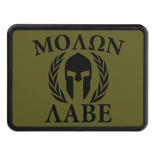 Molon Labe Spartan Helmet on Hitch Tow Hitch Cover