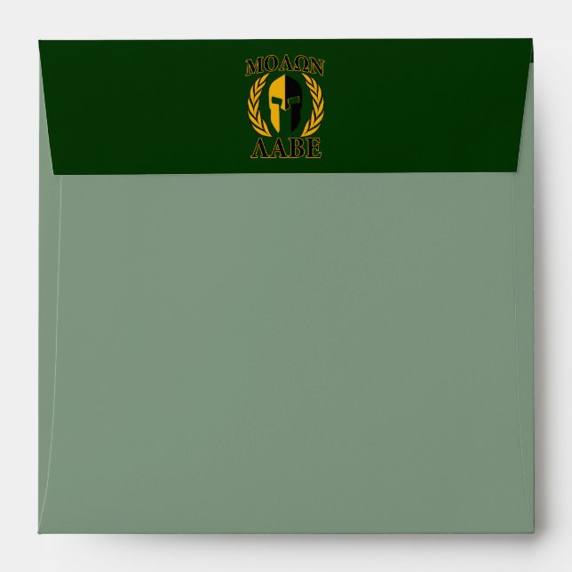 Molon Labe Spartan Laurels Forest Green Decor Envelope (Back (Top Flap))
