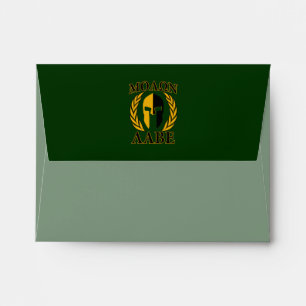 Molon Labe Spartan Laurels Forest Green Decor Envelope