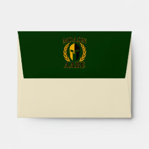 Molon Labe Spartan Laurels Forest Green Decor Envelope