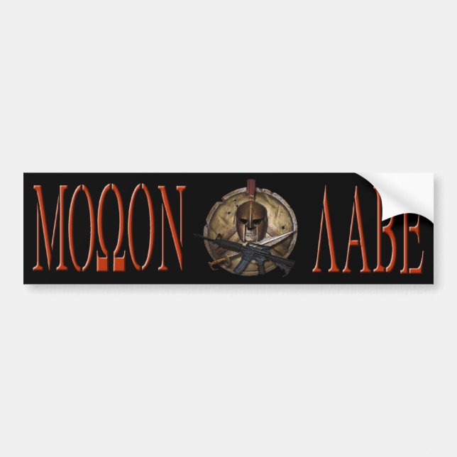 Molon Labe Spartan M-4 Bumper Sticker (Front)