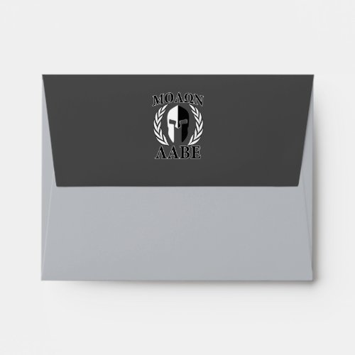 Molon Labe Spartan Mask Armor Laurels Monochrome Envelope