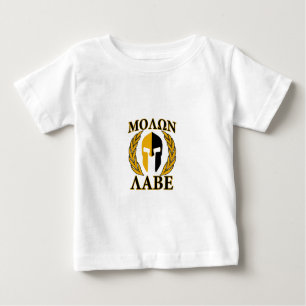 Molon Labe Spartan Mask Laurels Beige Decor Baby T-Shirt