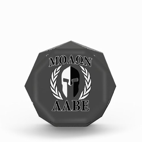 Molon Labe Spartan Mask Laurels Black  White Award