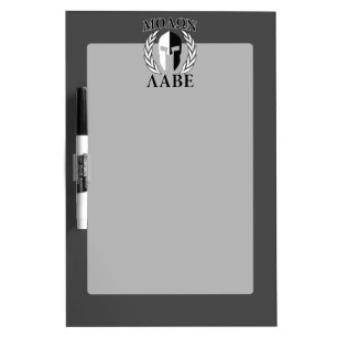 Molon Labe Spartan Mask Laurels Black & White Dry-Erase Board