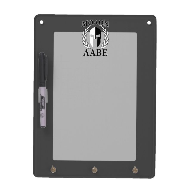 Molon Labe Spartan Mask Laurels Black & White Dry-Erase Board (Front)