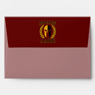 Molon Labe Spartan Mask Laurels Burgundy Envelope
