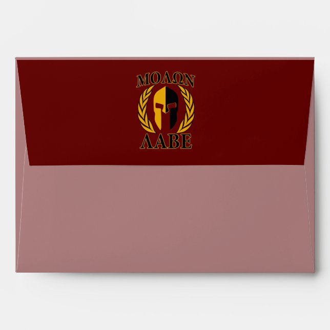 Molon Labe Spartan Mask Laurels Burgundy Envelope (Back (Top Flap))
