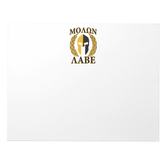 Molon Labe Spartan Mask Laurels Burgundy Notepad (Front)