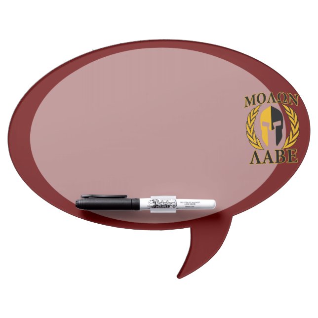 Molon Labe Spartan Mask Laurels Burgundy Red Dry-Erase Board (Front)
