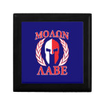 Molon Labe Spartan Mask Laurels Navy Blue Gift Box