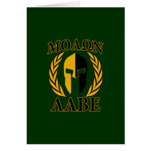 Molon Labe Spartan Mask Laurels on Green Cards