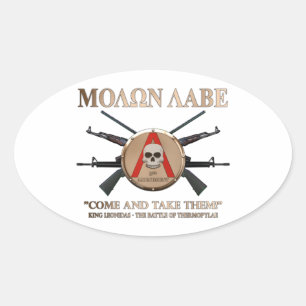 Molon Labe - Spartan Shield Oval Sticker