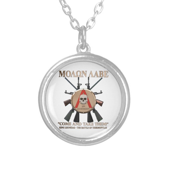 Molon Labe   Spartan Shield Personalized Necklace