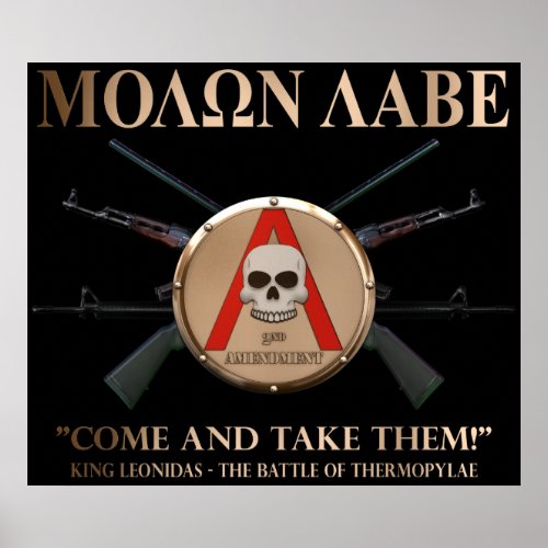 Molon Labe _ Spartan Shield Poster