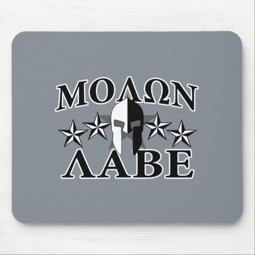 Molon Labe Spartan Warrior 5 stars Black White Mouse Pad