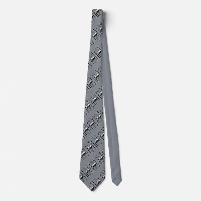 Molon Labe Spartan Warrior 5 stars Black White Neck Tie (Front)