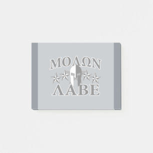 Molon Labe Spartan Warrior 5 stars Black White Post-it Notes