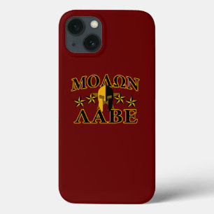 Molon Labe Spartan Warrior 5 stars Burgundy iPhone 13 Case