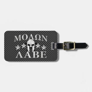 Molon Labe Spartan Warrior 5 stars Carbon Luggage Tag