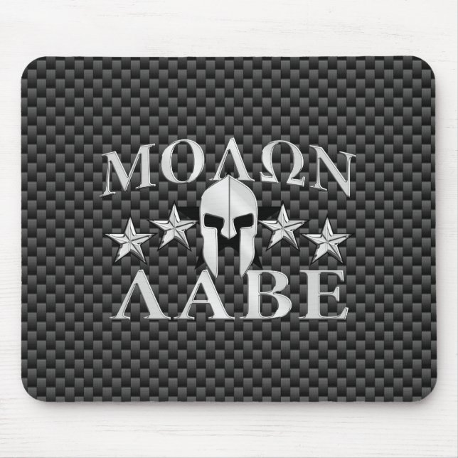 Molon Labe Spartan Warrior 5 stars Carbon Mouse Pad (Front)