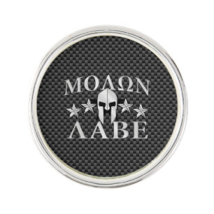 Molon Labe Spartan Warrior 5 stars Carbon Pin