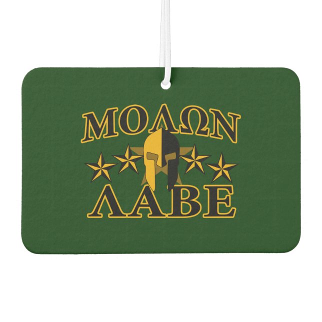 Molon Labe Spartan Warrior 5 stars green Air Freshener (Front)