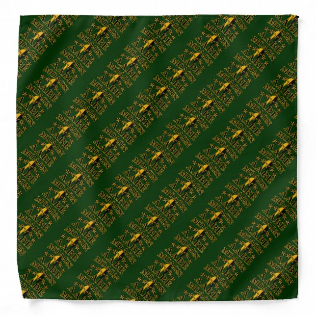 Molon Labe Spartan Warrior 5 stars green Bandana (Front)