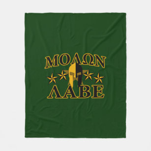 Molon Labe Spartan Warrior 5 stars green Fleece Blanket