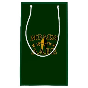 Molon Labe Spartan Warrior 5 stars green Small Gift Bag