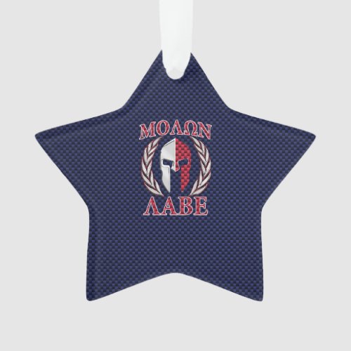 Molon Labe Spartan Warrior Carbon Fiber Chrome Ornament