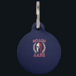 Molon Labe Spartan Warrior Carbon Fiber Chrome Pet ID Tag<br><div class="desc">A Spartan Warrior Helmet Molon Labe mask expression in patriotic colors. The design features the looks of silver Chrome and blue Carbon Fiber. Come and get them! Here's a selection of custom Molon Labe designs available on fine embroidered gear and gift ideas for everyone. Use the "Ask this Designer" link...</div>