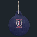 Molon Labe Spartan Warrior Carbon Fiber Chrome Pet ID Tag<br><div class="desc">A Spartan Warrior Helmet Molon Labe mask expression in patriotic colors. The design features the looks of silver Chrome and blue Carbon Fiber. Come and get them! Here's a selection of custom Molon Labe designs available on fine embroidered gear and gift ideas for everyone. Use the "Ask this Designer" link...</div>