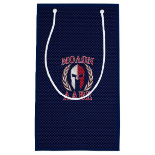 Molon Labe Spartan Warrior Carbon Fiber Chrome Small Gift Bag