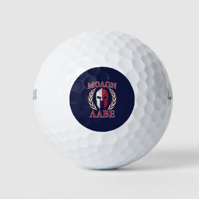 Molon Labe Spartan Warrior Carbon Fiber Print Golf Balls (Front)