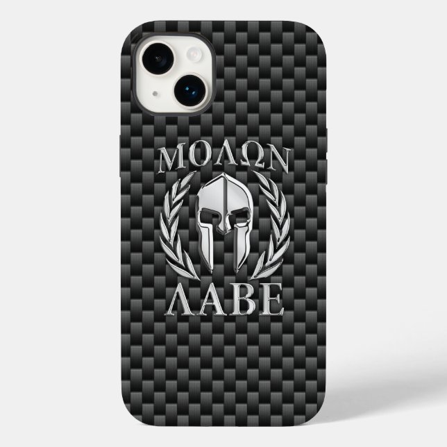 Molon Labe Spartan Warrior Carbon Fiber Print on a Case-Mate iPhone Case (Back)