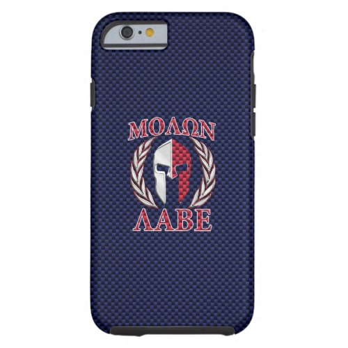 Molon Labe Spartan Warrior Carbon Fiber Style Tough iPhone 6 Case