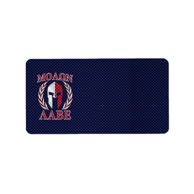 Molon Labe Spartan Warrior Carbon Fiber Style Label (Front)