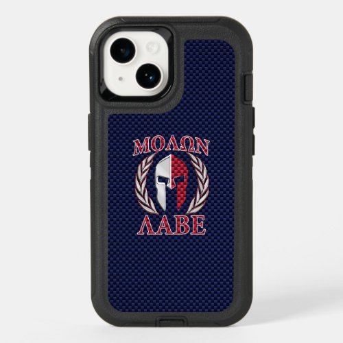 Molon Labe Spartan Warrior Carbon Fiber Style OtterBox iPhone 14 Case