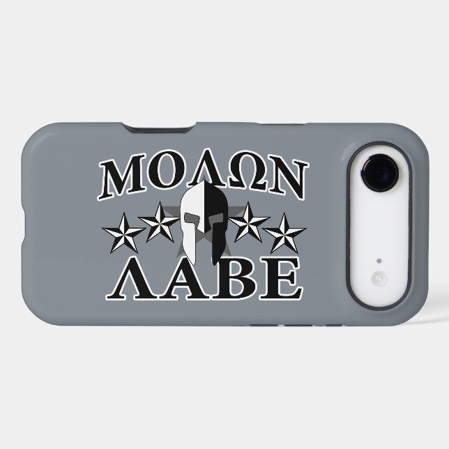 Molon Labe Spartan Warrior Helmet 5 stars B&W Case-Mate iPhone Case (Back (Horizontal))