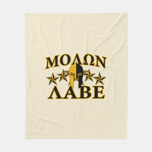 Molon Labe Spartan Warrior Helmet 5 stars Golden Fleece Blanket