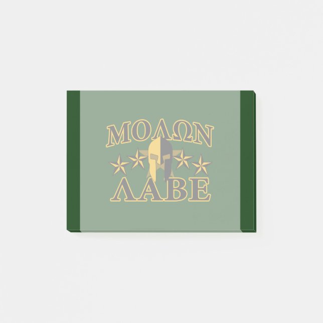 Molon Labe Spartan Warrior Helmet 5 stars Post-it Notes (Front)