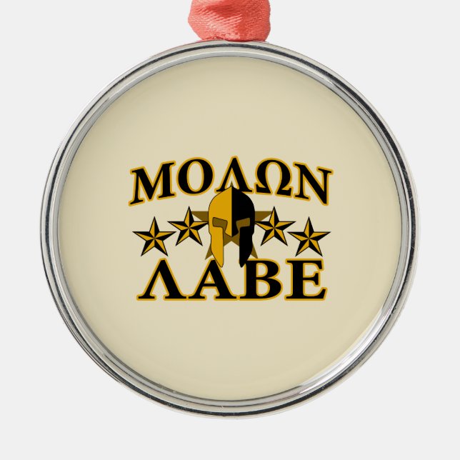 Molon Labe Spartan Warrior Helmet Golden Decor Metal Ornament (Front)