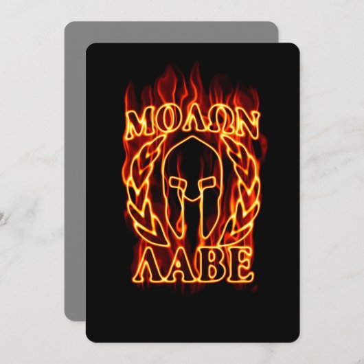Molon Labe Spartan Warrior in Flames (Front/Back)