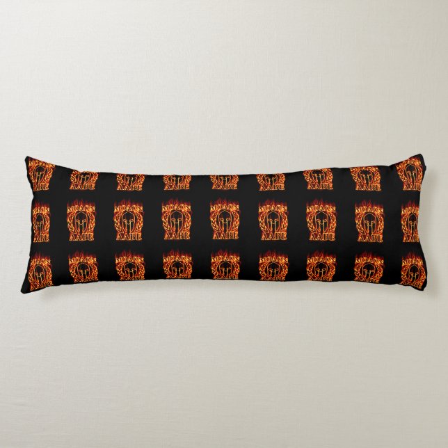 Molon Labe Spartan Warrior in Flames Body Pillow (Front)
